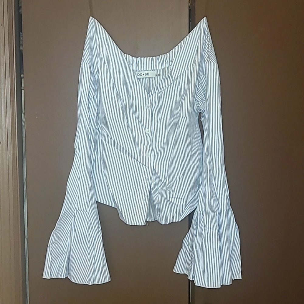 Off the shoulder button up